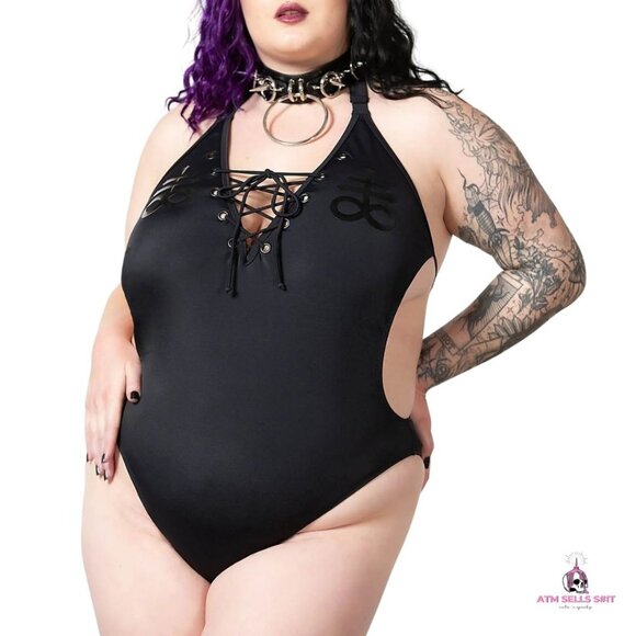 Killstar Other - NWT Killstar Doro Monokini One-Piece Black Swimsuit Plus Size 2X